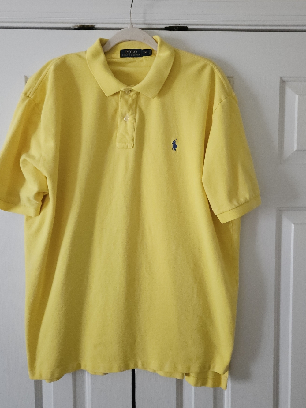 Polo Ralph Lauren Men's XL Yellow Short Sleeve Polo Shirt Cotton Logo RN 41381